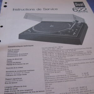 turntable part-622 manual French